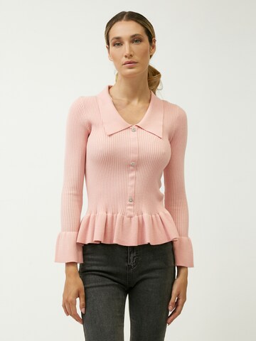 Influencer - Jersey ' Peplum' en rosa: frente
