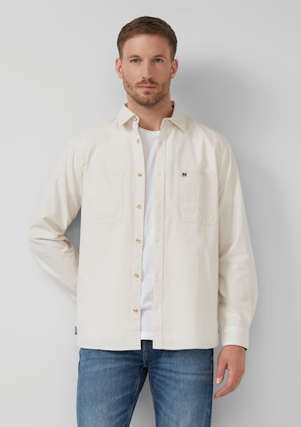 s.Oliver Regular fit Overhemd in Beige: voorkant