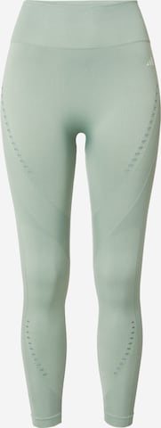 ADIDAS PERFORMANCE Skinny Workout Pants in Green: front