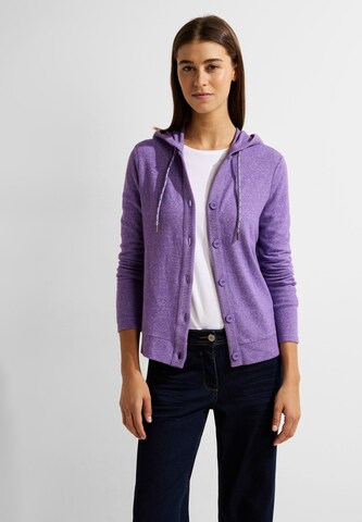 CECIL Knit Cardigan 'Cosy Melange' in Purple: front