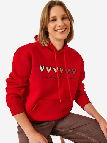 Bianco Lucci Sweatshirt in Rot: Vorderseite
