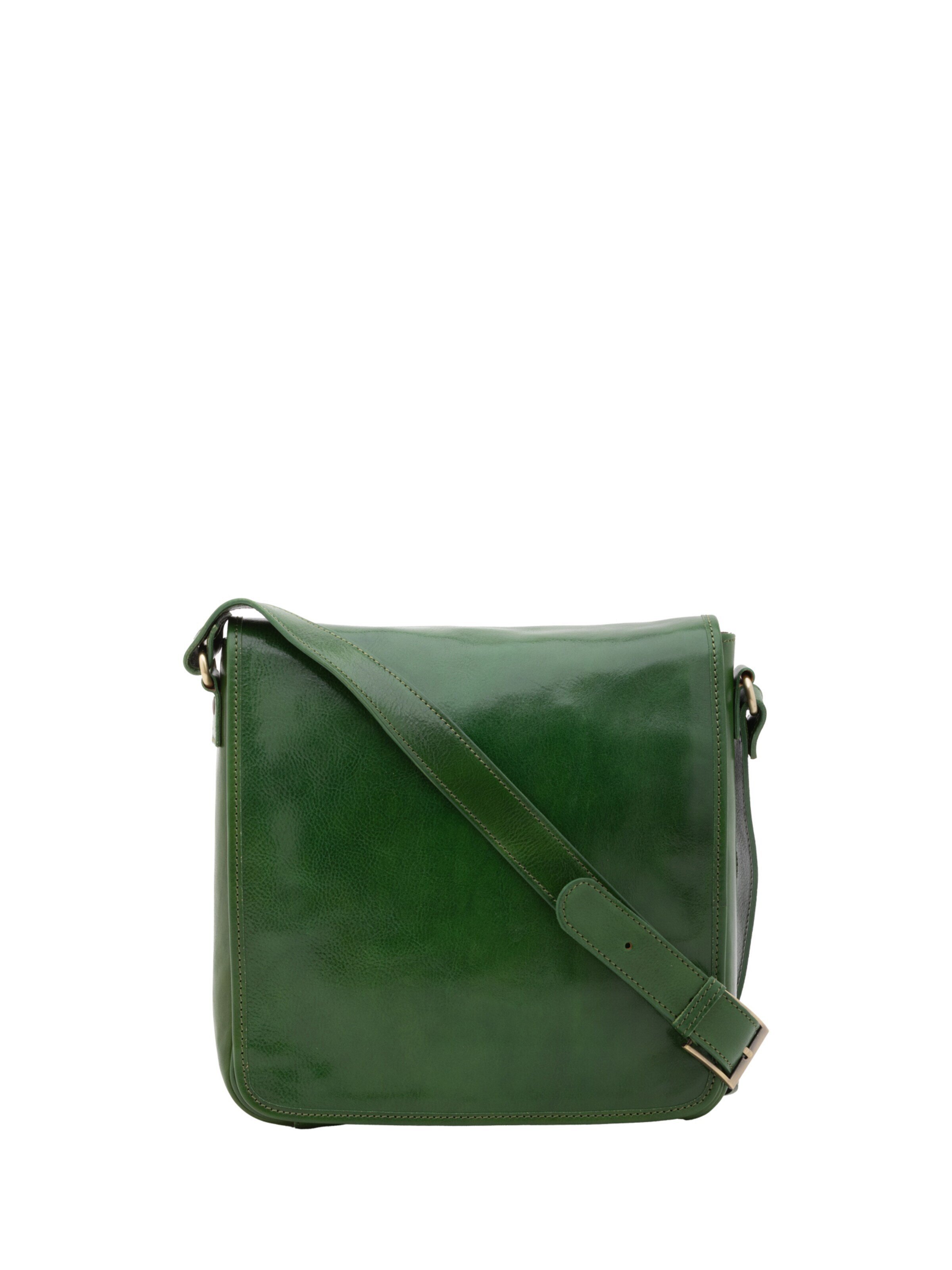 Borsa a tracolla 'Borsa a tracolla uomo vera pelle con chiusura magnetica - Made in Italy' di I Fratelli in verde: frontale