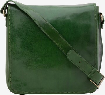 Borsa a tracolla 'Borsa a tracolla uomo vera pelle con chiusura magnetica - Made in Italy' di I Fratelli in verde: frontale
