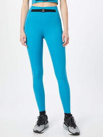 NIKE Skinny Sports trousers in Blue: front