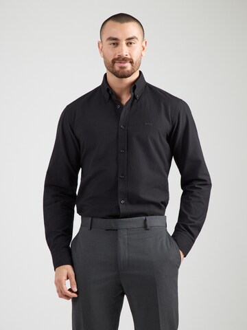 BOSS Regular fit Button Up Shirt 'Rickert' in Black: front