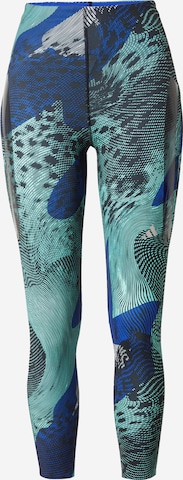 ADIDAS PERFORMANCE Skinny Workout Pants 'Adizero Allover Print' in Blue: front