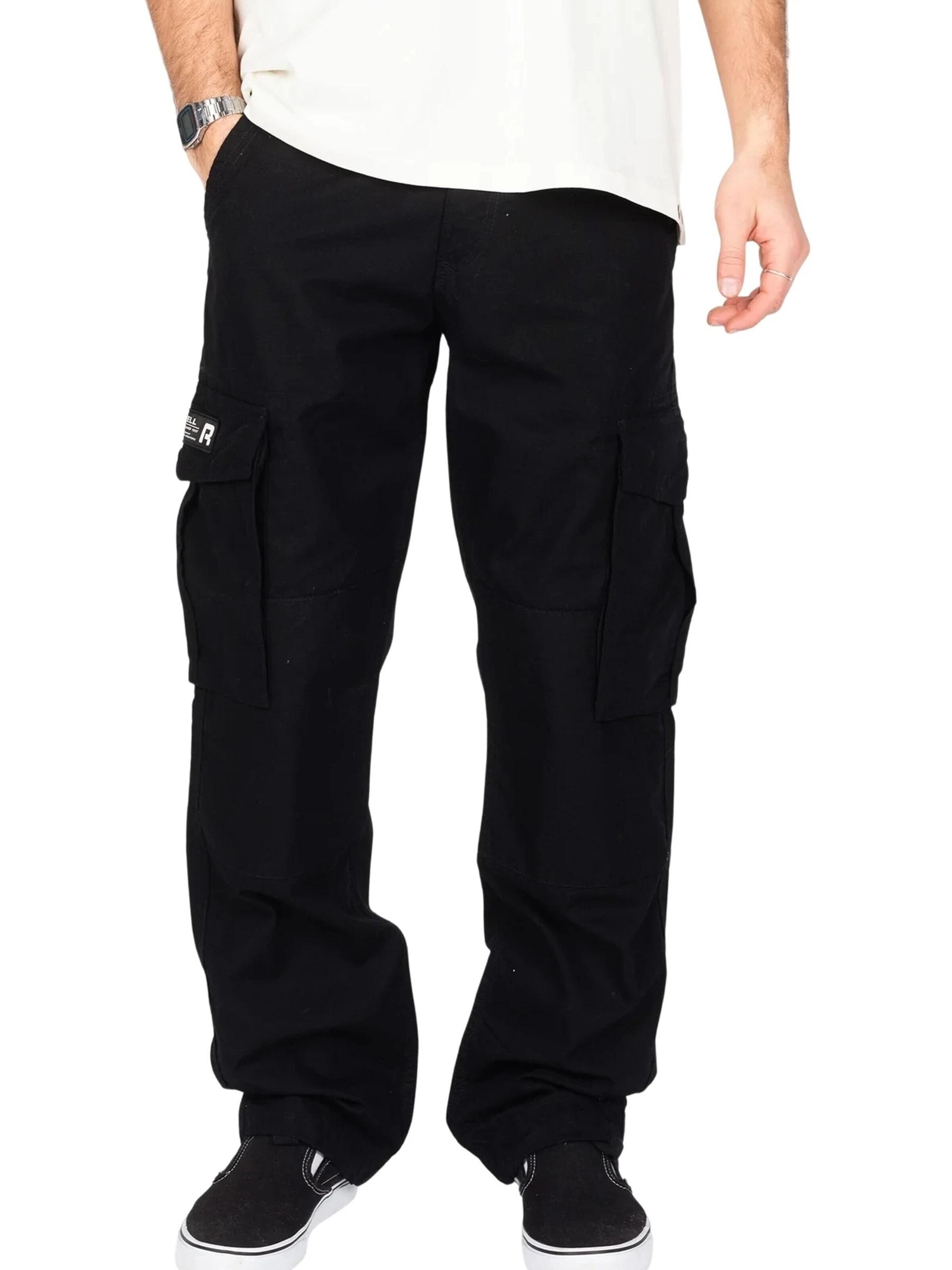 Reell Regular Sporthose 'Pantalon reel negro ripstop cargo pant'‌‌‌‌‌‌‌‌‌ in Schwarz: Vorderseite