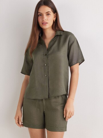 INTIMISSIMI Blouse 'The Pure Linen' in Green
