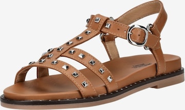 Sandalo con cinturino di Nero Giardini in marrone: frontale