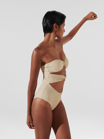 Karl Lagerfeld Swimsuit 'Dna Strapless' in Beige