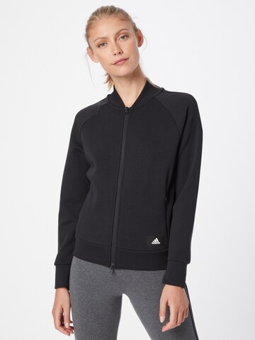 ADIDAS SPORTSWEAR Bluza rozpinana sportowa w kolorze czarny: przód