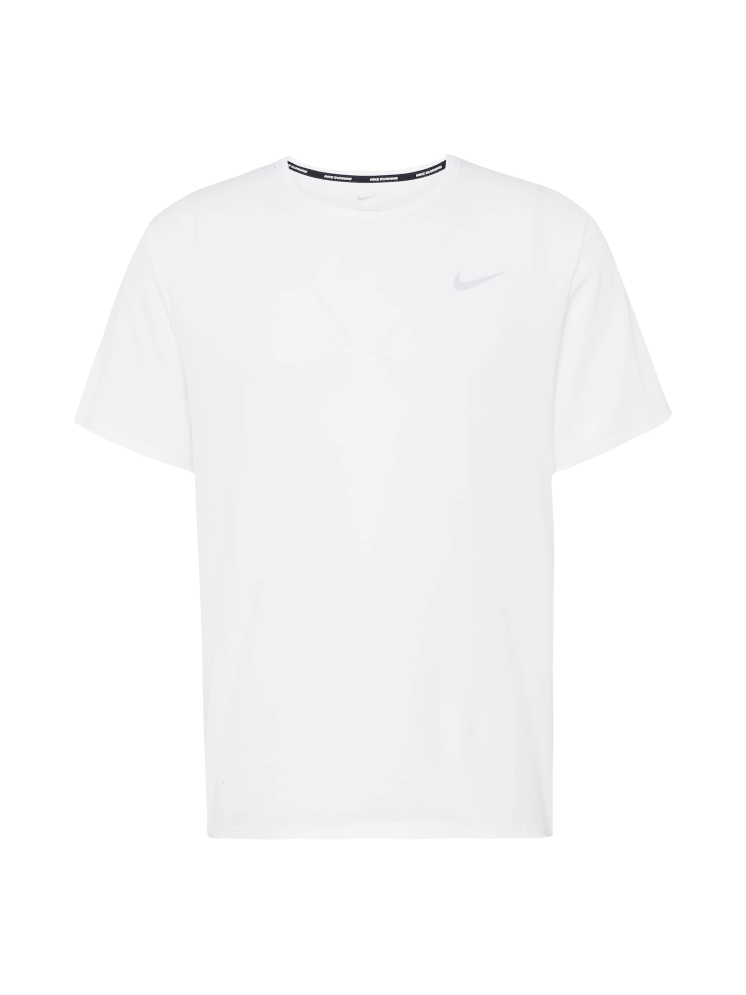 NIKE Функциональная футболка &#x27;Miler&#x27; в Серебристый / Белый, Обзор товара