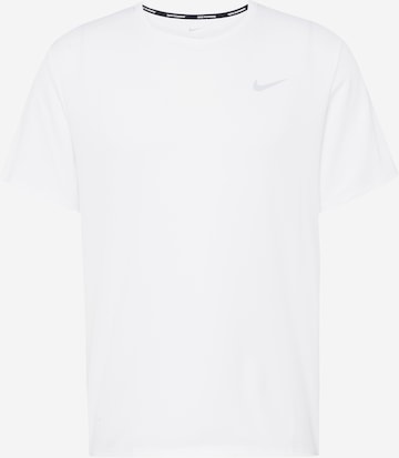 T-Shirt fonctionnel 'Miler' NIKE en blanc : devant