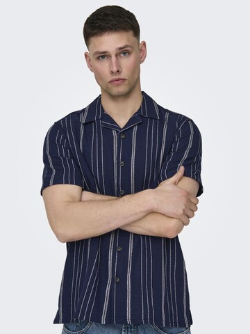 Coupe regular Chemise 'TREV' Only & Sons en bleu