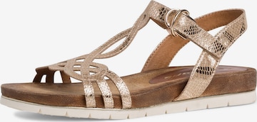 Sandales à lanières TAMARIS en or : devant