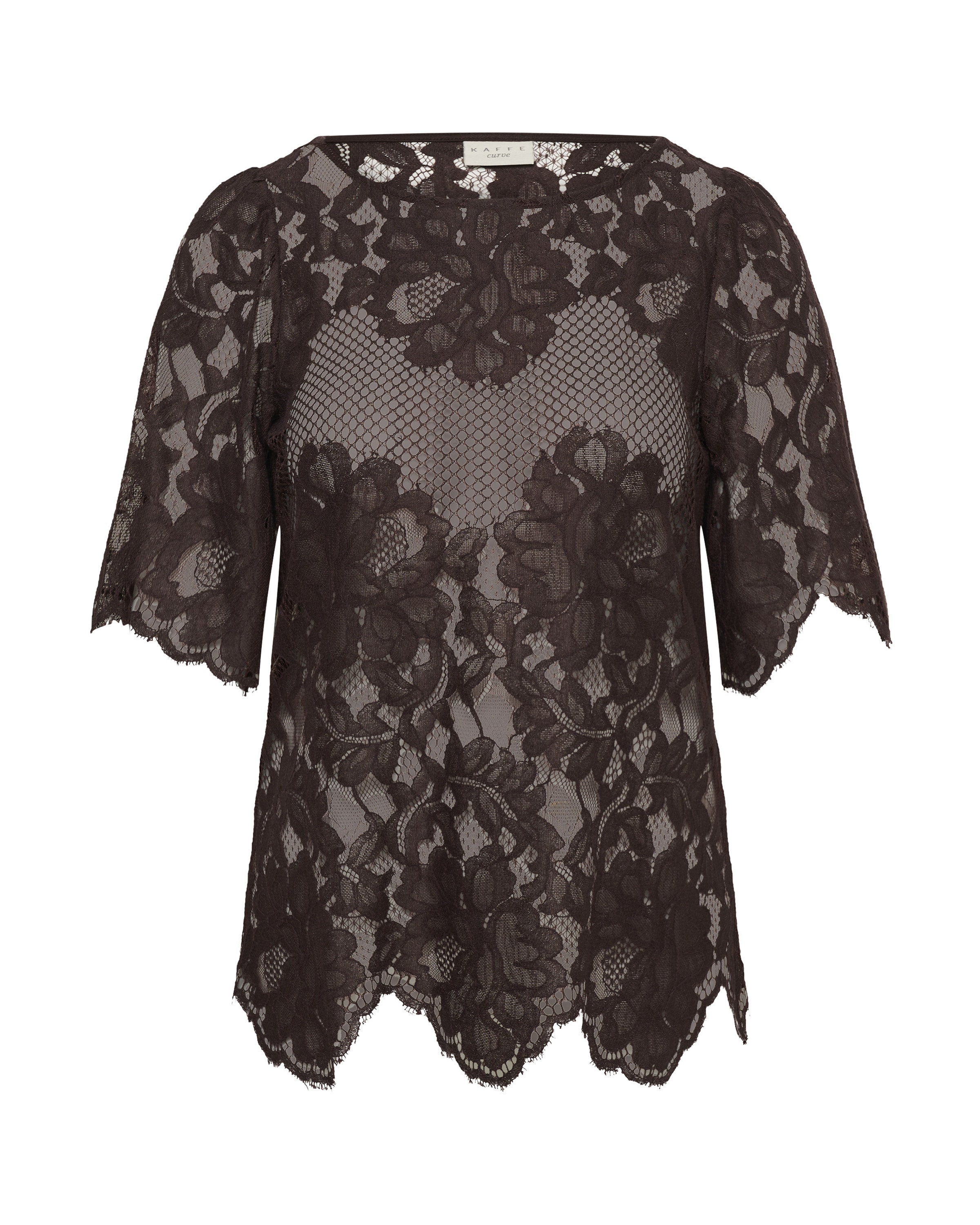 KAFFE CURVE Bluse 'KCCarley' i brun: forside