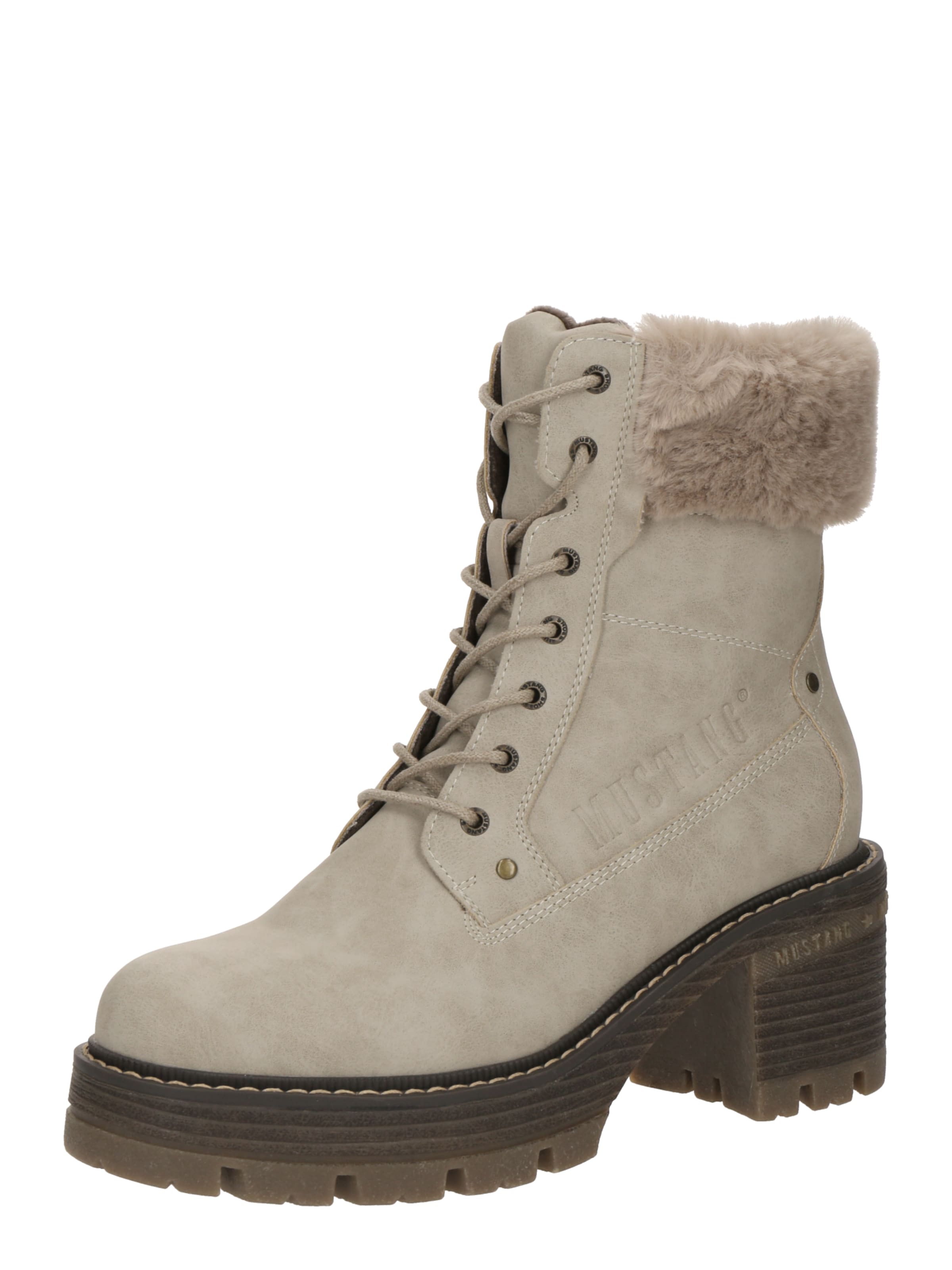 MUSTANG Ниски ботуши с връзки в сиво: отпред