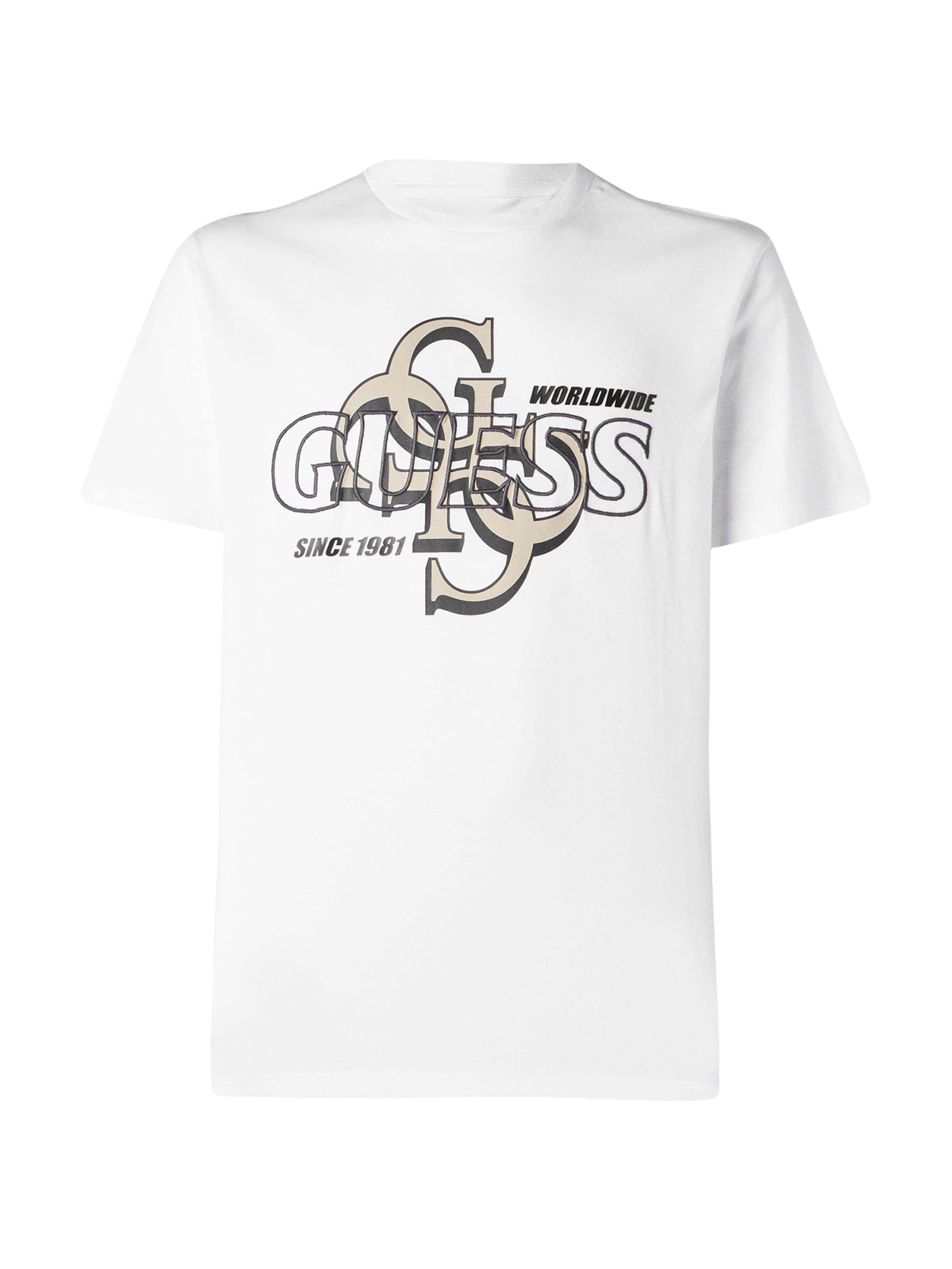 Tricou de la GUESS pe alb: față