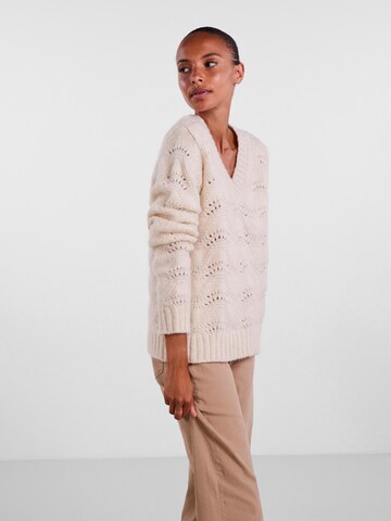 Pull-over 'Bibbi' PIECES en beige : devant