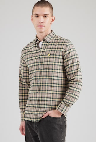 Lyle & ScottRegular Fit Košulja - bež boja: prednji dio