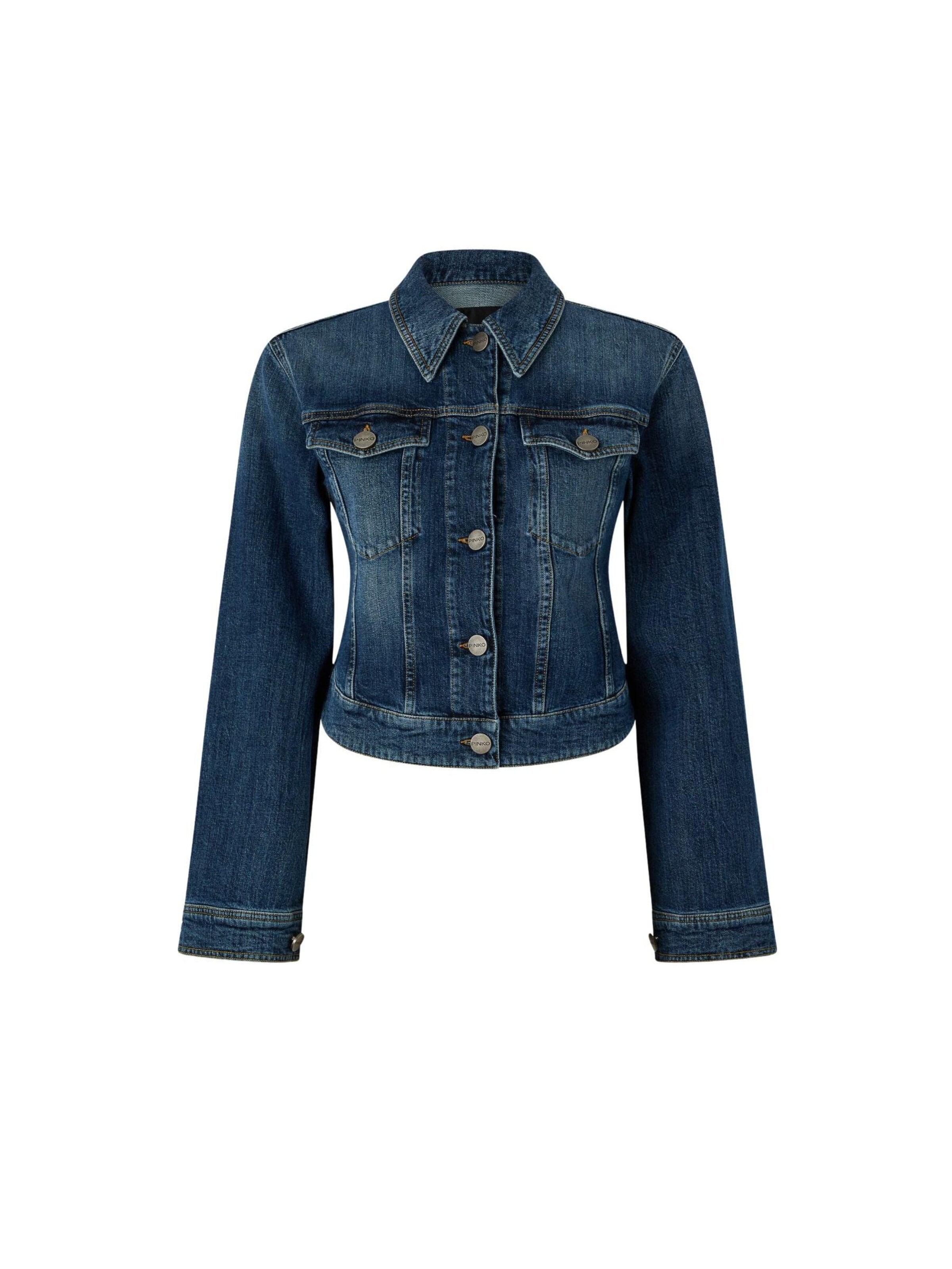 PINKO - Chaqueta de entretiempo 'PINKO GANIMEDE GIUBBINO. BLUE SHADOW DENIM GIUBBINO' en azul: frente