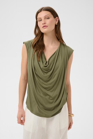 Chemisier 'Hanadi' SOAKED IN LUXURY en vert : devant