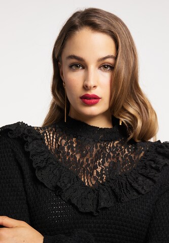 Pullover di faina in nero