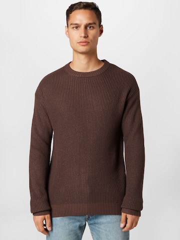 JACK & JONES Sweater 'Brink' in Brown: front
