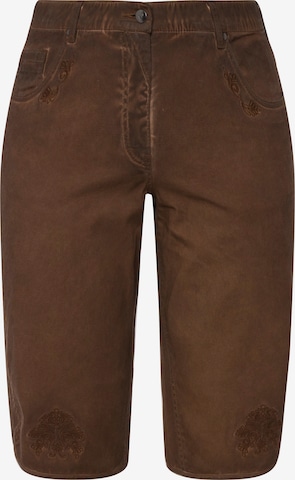 Ulla Popken Regular Traditional Pants in Brown: front