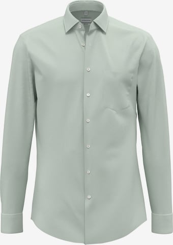 SEIDENSTICKER - Regular Fit Camisa clássica 'Smart Essentials' em verde: frente