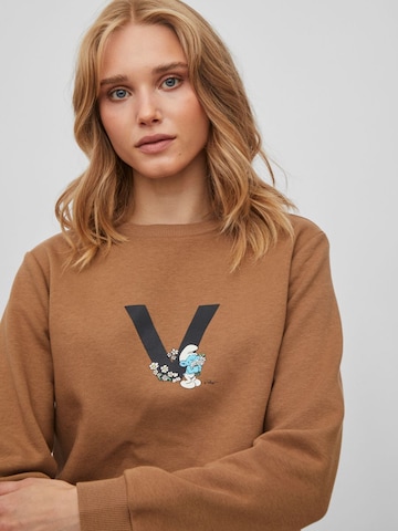 VILA Sweatshirt 'Smurfy' in Braun