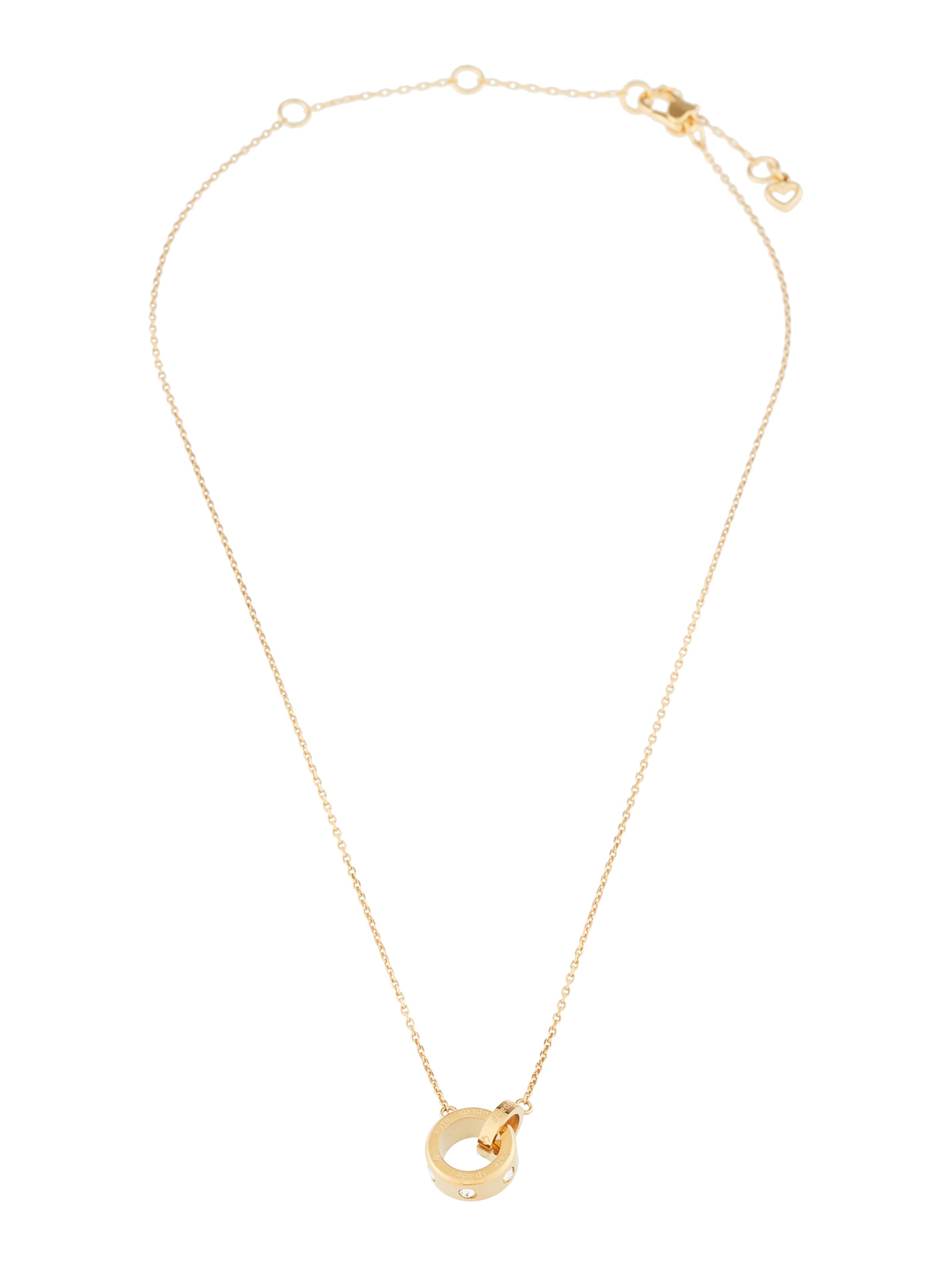 Kate Spade Necklace 'Set In Stone Interlink Pendant' in Gold: front