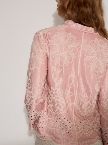Apricot Floral Embroidered Blouse ' ' in Pink
