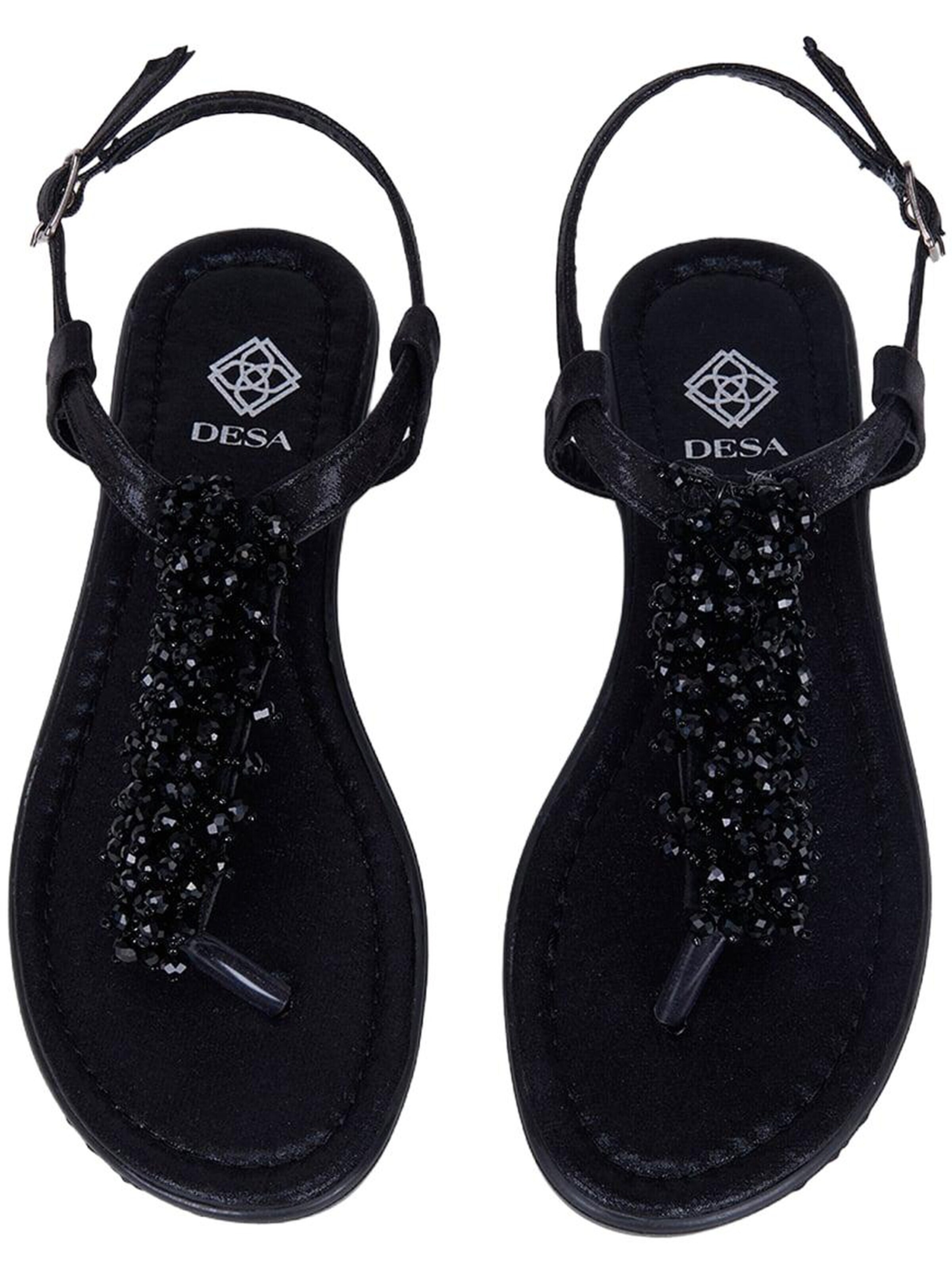 Desa Teenslipper 'Zehenstegsandalen' in Zwart
