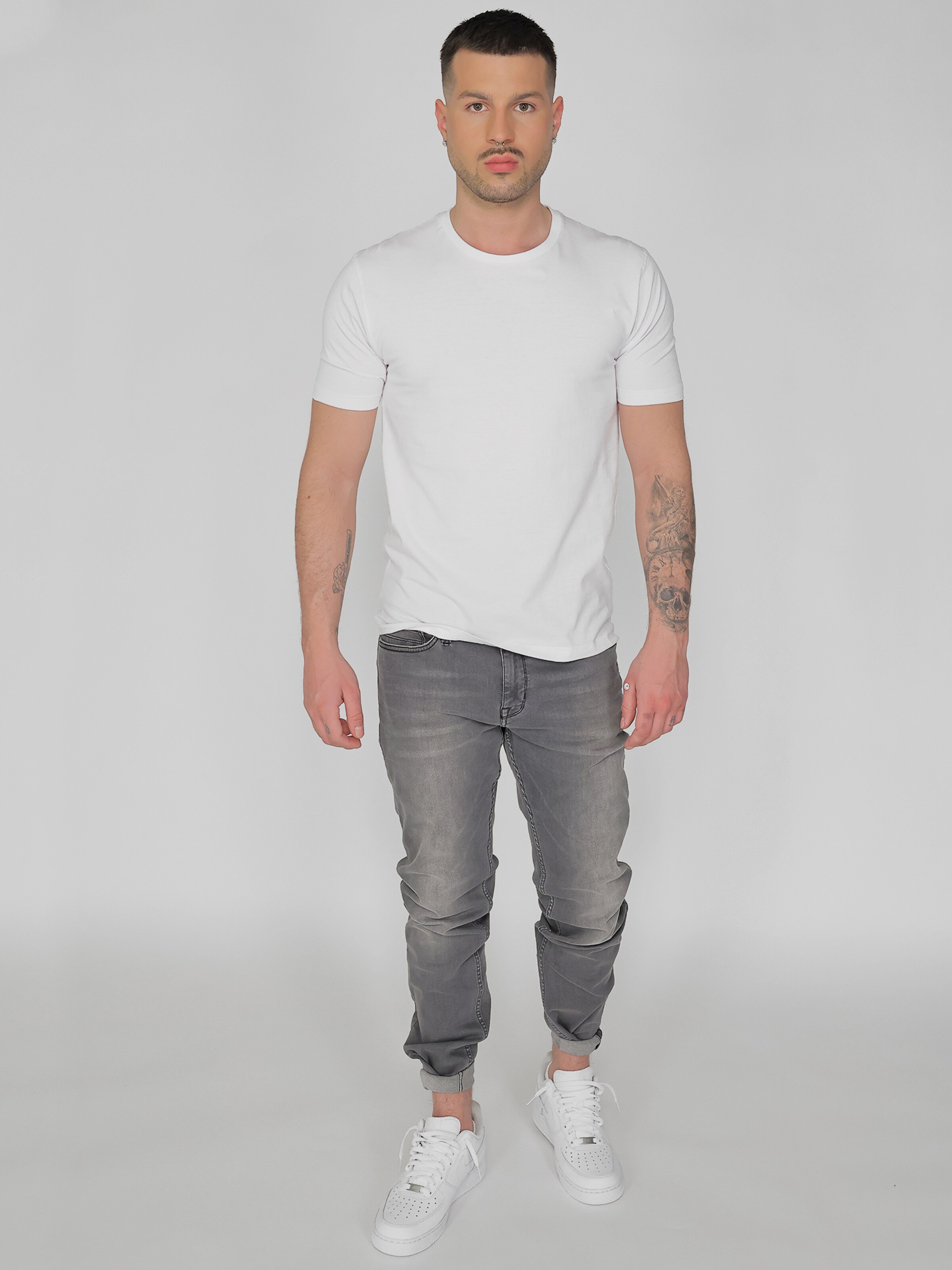 Männer Shirts Maze Shirt in Weiß - AB18607
