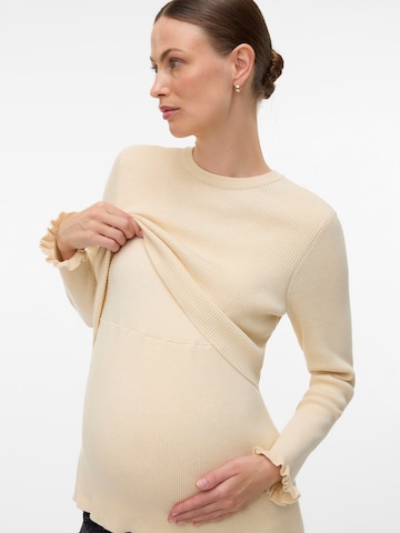 MAMALICIOUS Tričko 'MLLESLIE JUNE' – béžová: přední strana
