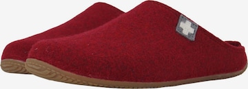 Living Kitzbühel Hausschuh 'Filz - Schweizer Kreuz' in Rot: Vorderseite