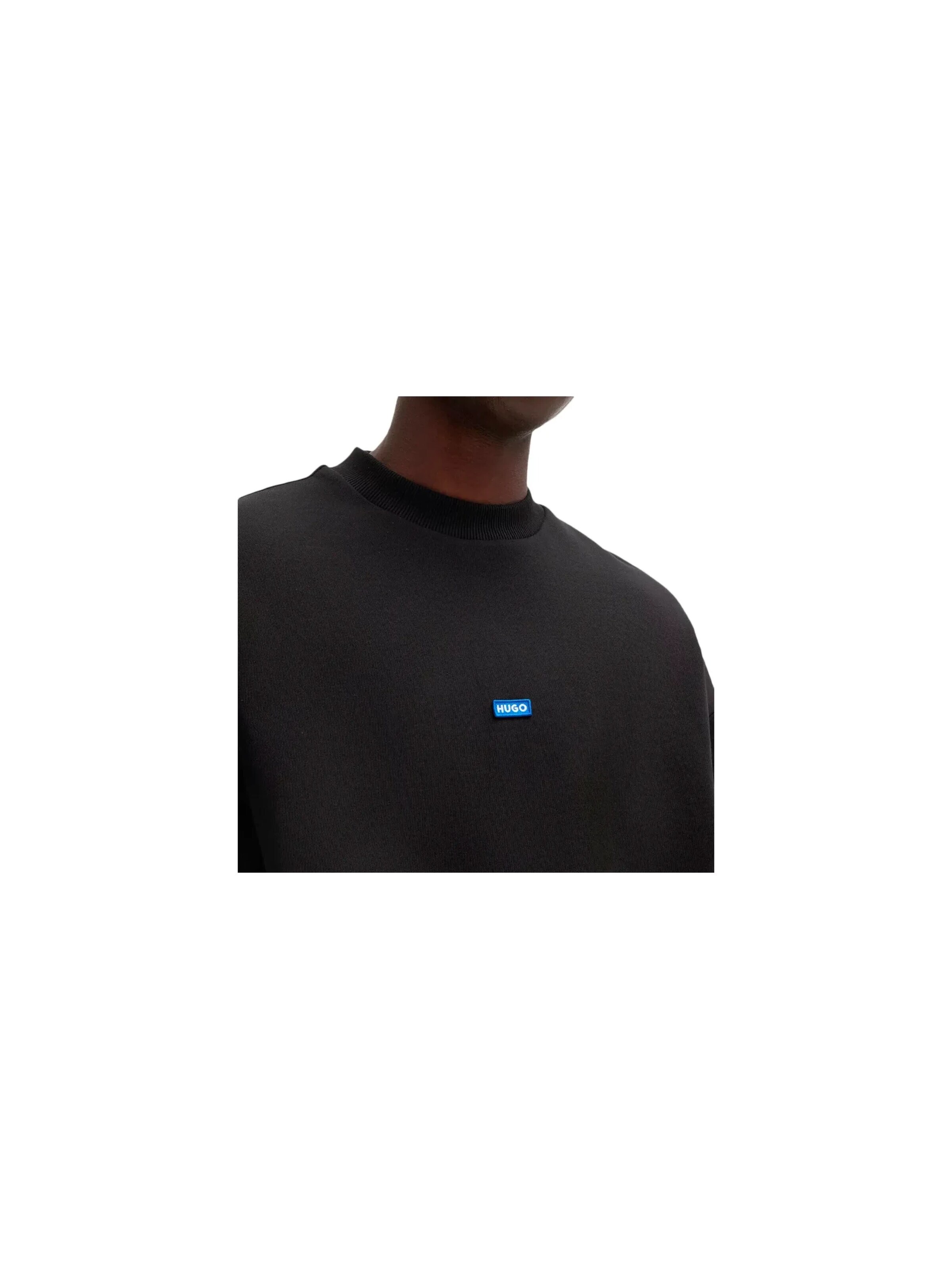 HUGO Sweatshirt 'Cotton terry' in Black