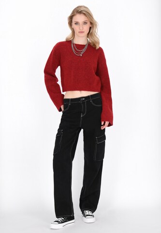 raudona myMo ROCKS Megztinis