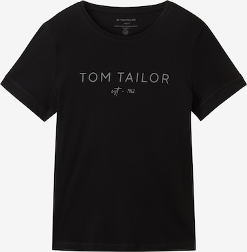 T-shirt TOM TAILOR en noir : devant