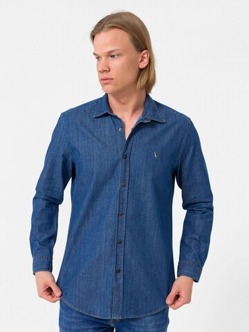 Regular fit Cămașă de la By Diess Collection pe albastru: față