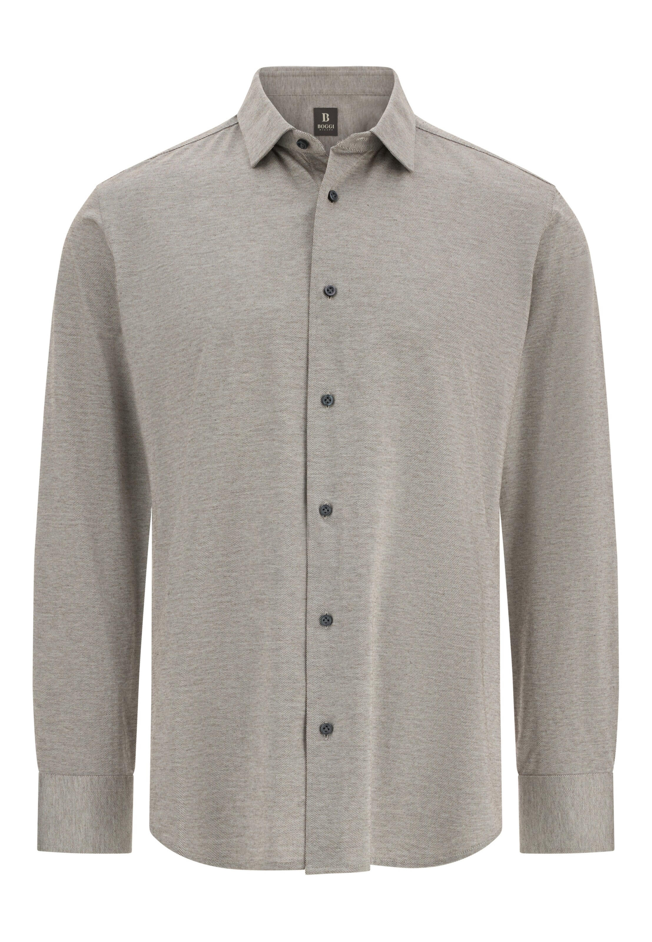 Boggi Milano Regular fit Overhemd in Grijs: voorkant
