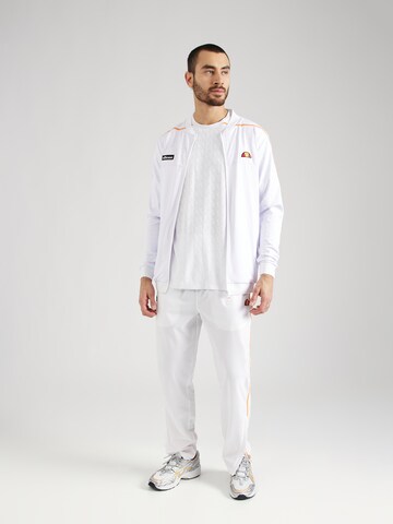 ELLESSE Athletic Zip-Up Hoodie 'Millook' in White