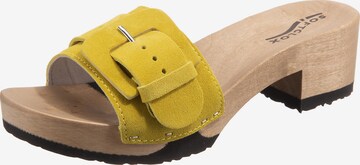 SOFTCLOX Mules in Yellow: front