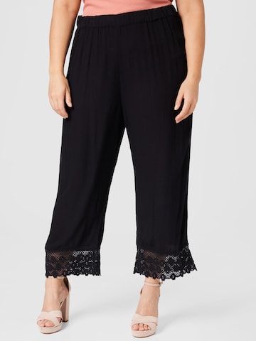 ABOUT YOU Curvy - Loosefit Pantalón 'Carmina' en negro: frente