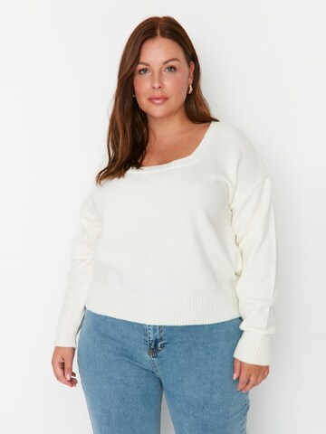 Trendyol Curve Sweater in Beige: front