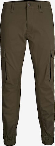 JACK & JONES Tapered Cargo trousers 'PAUL' in Green: front