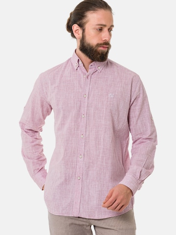 Coupe slim Chemise 'CH199' CIPO & BAXX en rouge