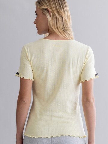 Hey Honey Shirt 'T-Shirt Pointelle' in Geel