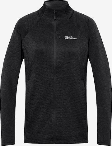 JACK WOLFSKIN Athletic fleece jacket in Black: front